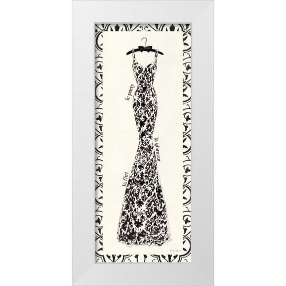 Adams, Emily 12x24 White Modern Wood Framed Museum Art Print Titled - Couture Noir Original II with Border