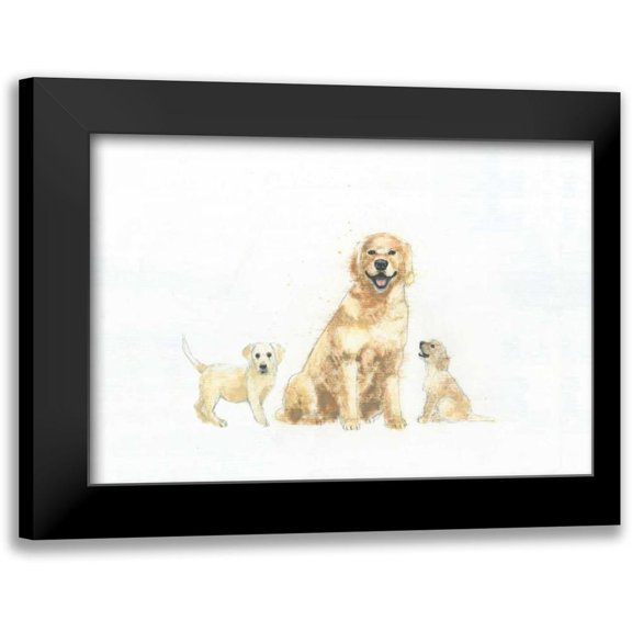 Adams, Emily 14x11 Black Modern Framed Museum Art Print Titled - Dog and Puppies