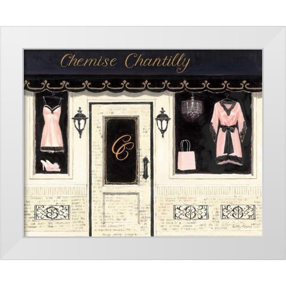 Adams, Emily 14x12 White Modern Wood Framed Museum Art Print Titled - Chemise Chantilly