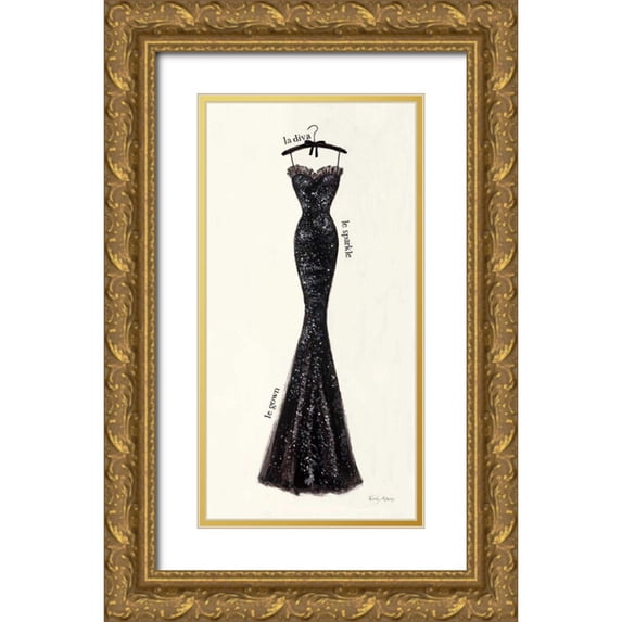 Adams, Emily 14x24 Gold Ornate Wood Framed with Double Matting Museum Art Print Titled - Couture Noir Original IV