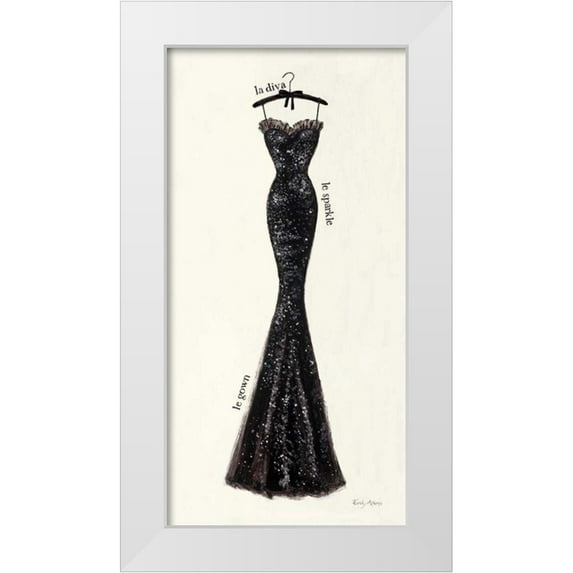 Adams, Emily 14x24 White Modern Wood Framed Museum Art Print Titled - Couture Noir Original IV