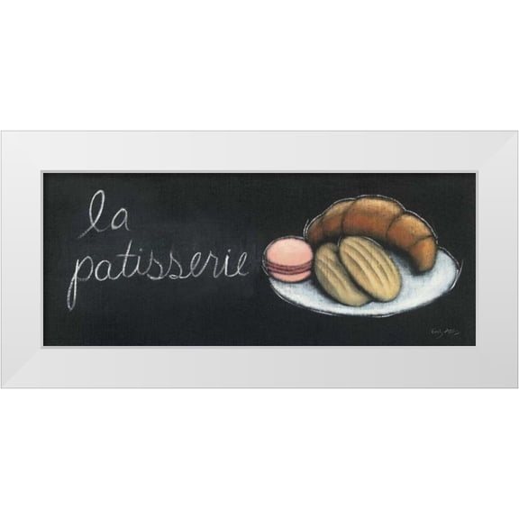Adams, Emily 14x8 White Modern Wood Framed Museum Art Print Titled - Chalkboard Menu II - Patisserie