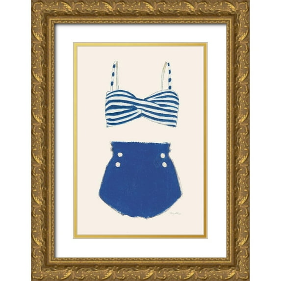 Adams, Emily 17x24 Gold Ornate Wood Framed with Double Matting Museum Art Print Titled - Retro Swimwear II