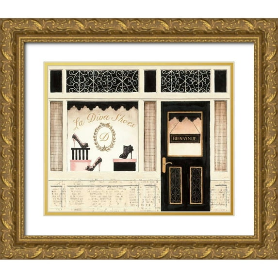 Adams, Emily 18x15 Gold Ornate Wood Framed with Double Matting Museum Art Print Titled - La Diva Shoes