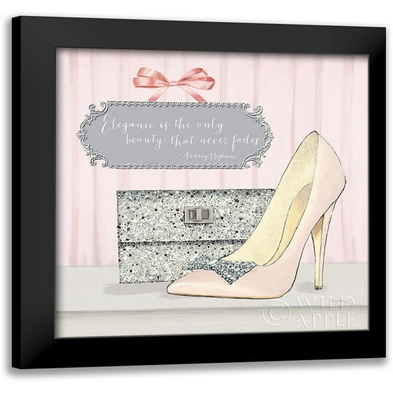 Adams, Emily 20x20 Black Modern Framed Museum Art Print Titled - Elegance is the Only Beauty that Never Fades