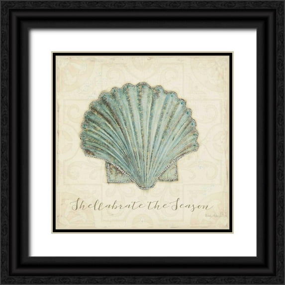 Adams, Emily 20x20 Black Ornate Wood Framed with Double Matting Museum Art Print Titled - Beach Treasures I Christmas