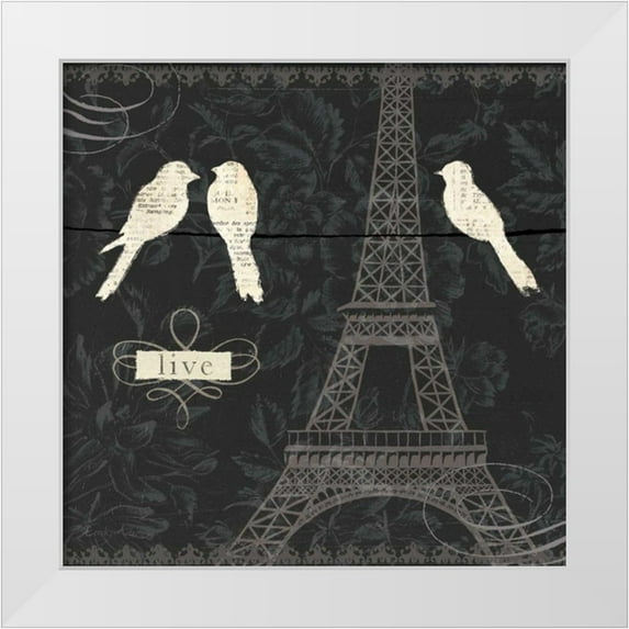 Adams, Emily 20x20 White Modern Wood Framed Museum Art Print Titled - Love Paris I