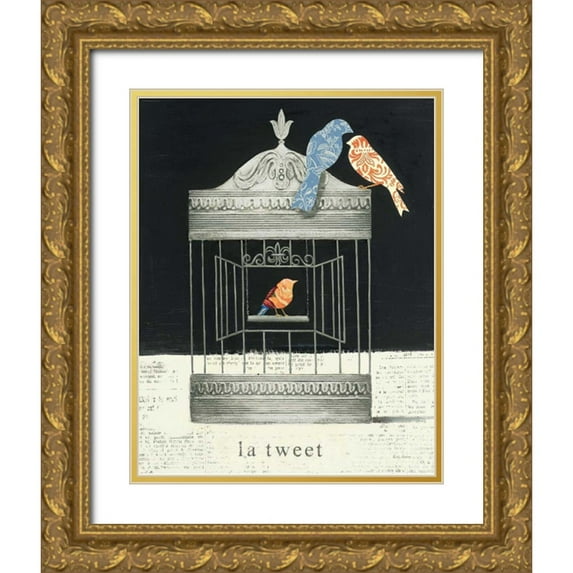 Adams, Emily 20x24 Gold Ornate Wood Framed with Double Matting Museum Art Print Titled - La Tweet