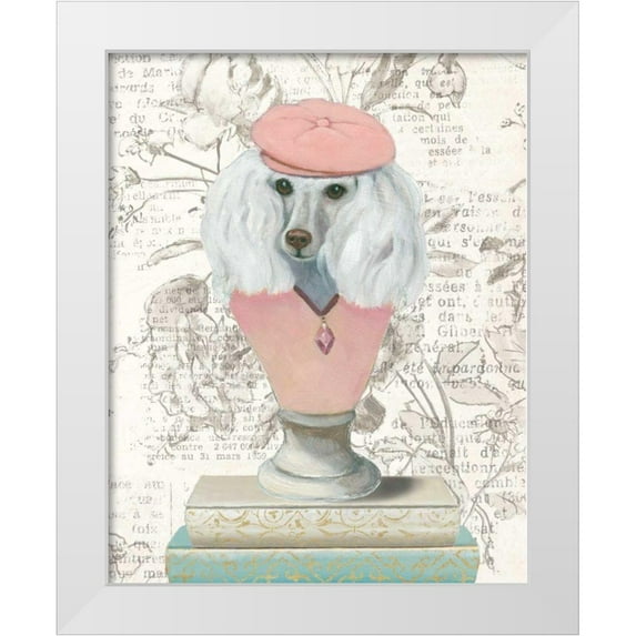 Adams, Emily 20x24 White Modern Wood Framed Museum Art Print Titled - Canine Couture Newsprint IV