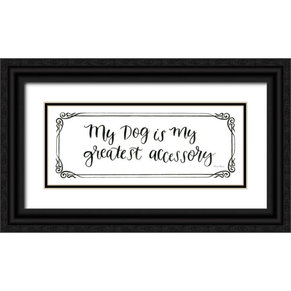 Adams, Emily 24x12 Black Ornate Wood Framed with Double Matting Museum Art Print Titled - Furry Fashion Friends VII