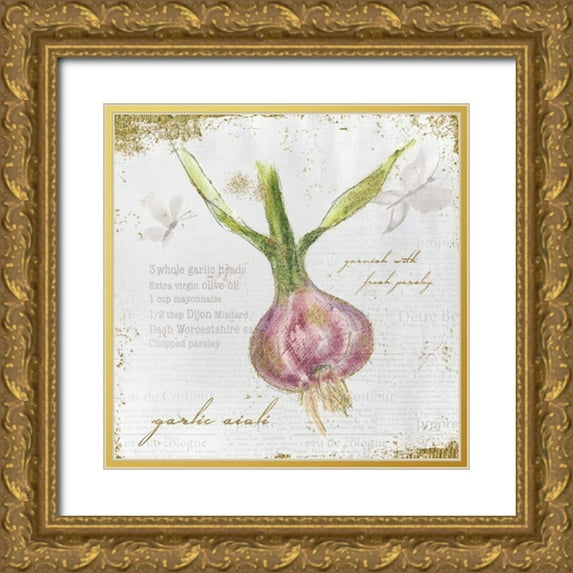 Adams, Emily 26x26 Gold Ornate Wood Framed with Double Matting Museum Art Print Titled - Garden Treasures XI