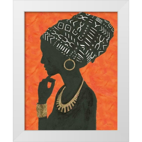 Adams, Emily 26x32 White Modern Wood Framed Museum Art Print Titled - Graceful Majesty II Orange