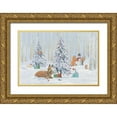 thumbnail image 1 of Adams, Emily 32x23 Gold Ornate Wood Framed with Double Matting Museum Art Print Titled - Christmas Critters Bright I, 1 of 4