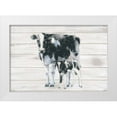 thumbnail image 1 of Adams, Emily 32x23 White Modern Wood Framed Museum Art Print Titled - Cow and Calf on Wood, 1 of 4