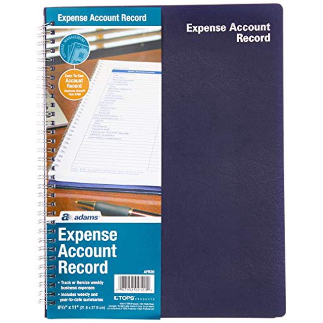 Adams Expense Account Record Book, Spiral Binding, 8.5 x 11 Inches, Clear (AFR20)