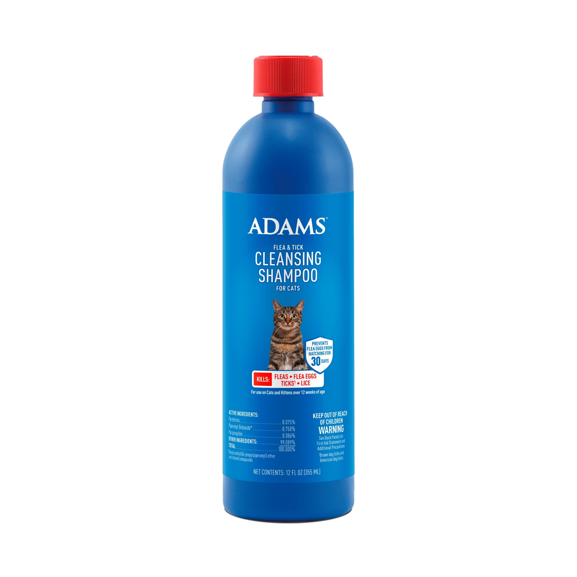 ADAMS Flea & Tick Cleansing Shampoo For Cats, 12 Fluid Ounces