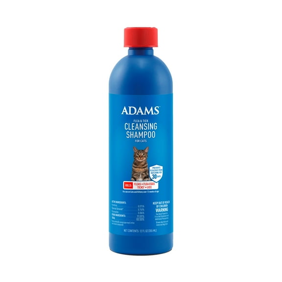 ADAMS Flea & Tick Cleansing Shampoo For Cats, 12 Fluid Ounces