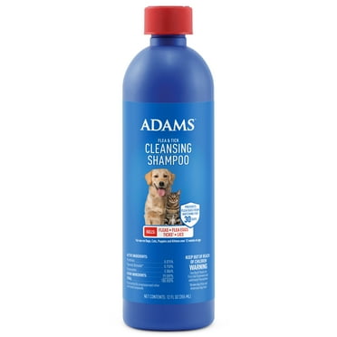 Adams Flea & Tick Cleansing Shampoo for Cats and Dogs, 12 ounces