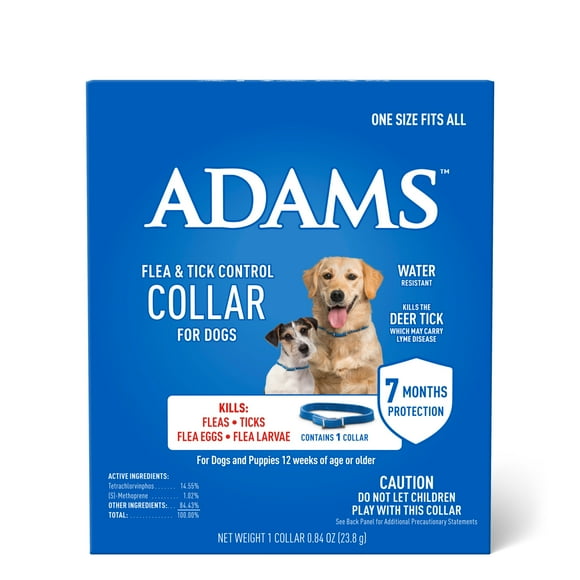 Adams Flea and Tick Control Collar for Dogs and Puppies (1 Pack)