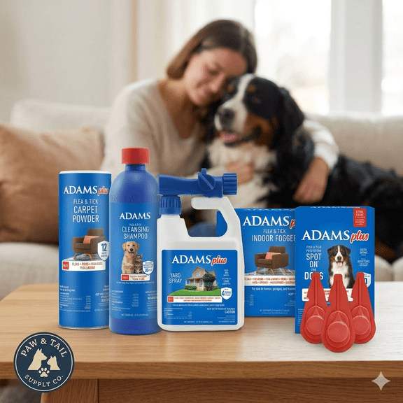 Adams Flea and Tick Indoor Outdoor System for XL Dogs 61150 lb, Multi-Item Kit