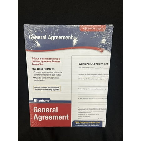 Adams General Agreement Form, 8.5 x 11 Inch, White, LF195