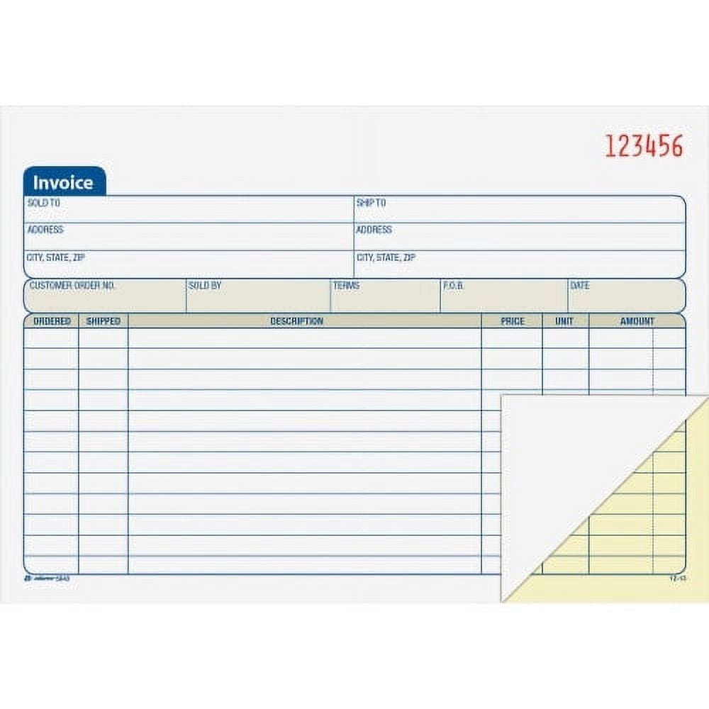 Adams Invoice, 2-Part, Carbonless, 50 Sets per Book - Walmart.com