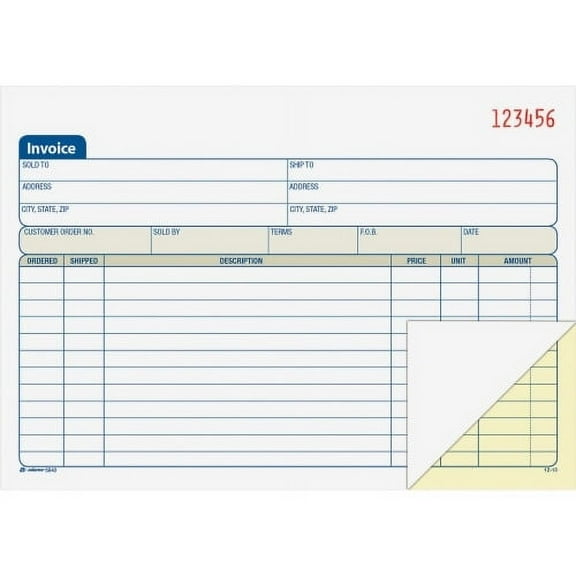 Adams Invoice, 2-Part, Carbonless, 50 Sets per Book