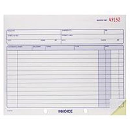 Adams® Invoice Books, 2-Part, 7 1/4" x 8 7/16", Multicolor, 50 Sets Per Book, 6 Books Per Carton