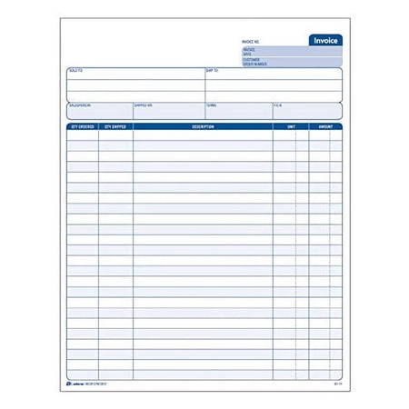 Adams Invoice Unit Set, 8.5 x 11.44 Inch, 2-Part, Carbonless, 100-Pack, White and Canary (NC2812)