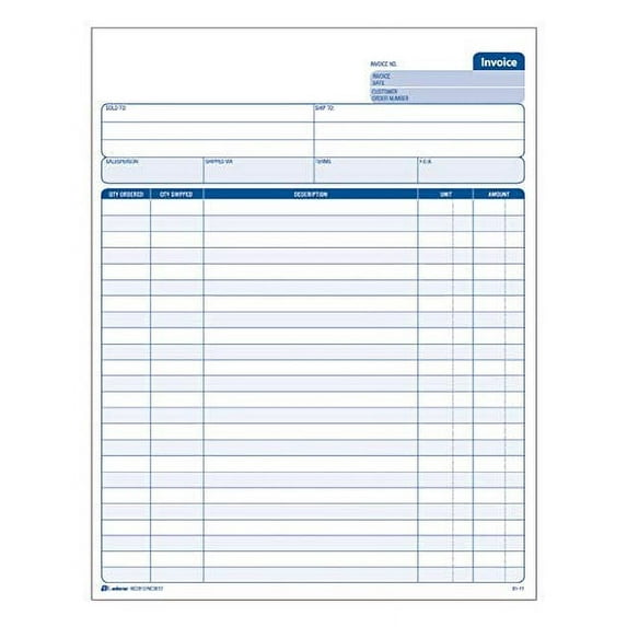 Adams Invoice Unit Set, 8.5 x 11.44 Inch, 2-Part, Carbonless, 100-Pack, White and Canary (NC2812)