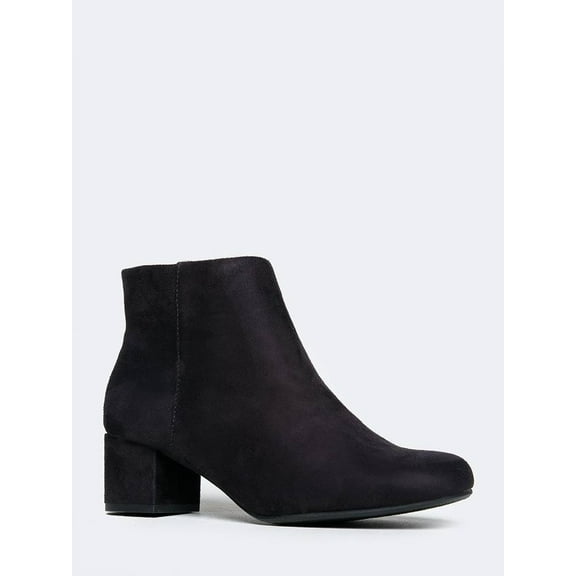 J. Adams Jody Ankle Bootie - Low Heel Zip Up Round Toe Stylish Vegan Leather Boots