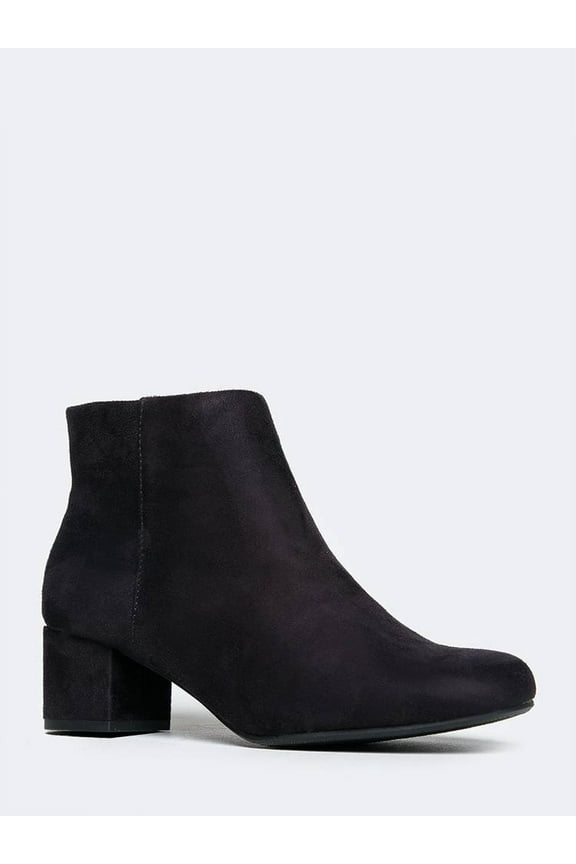 Jody Ankle Bootie - Low Heel Zip Up Round Toe Stylish Vegan Leather Boots