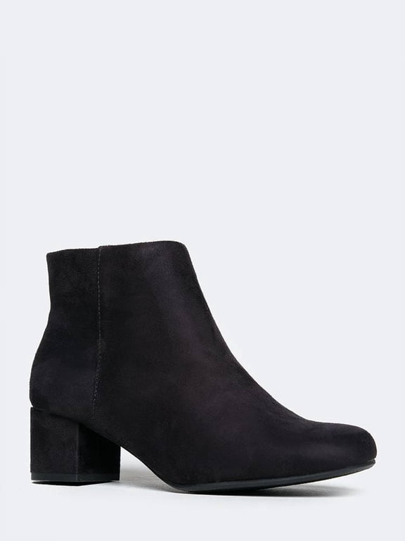 Jody Ankle Bootie - Low Heel Zip Up Round Toe Stylish Vegan Leather Boots