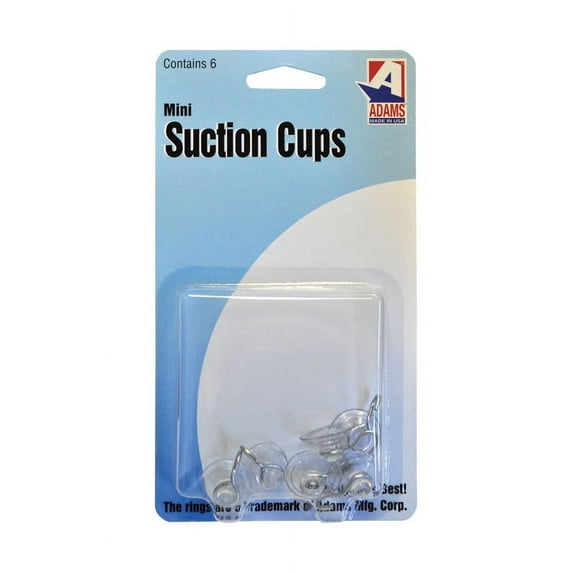 Adams Manufacturing 6-Pack Mini Suction Cup Hook, 3/4-Inch