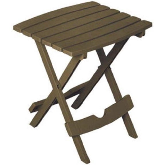 Adams Quik-Fold Plastic Side Table - Folding, Outdoor, Modern - Brown