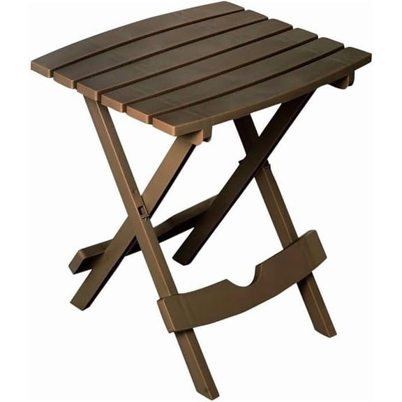 Adams Manufacturing 8500-09-3700 Quik-Fold Plastic Folding Side Table, Brown Indoor Outdoor Accent Table