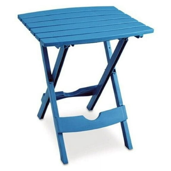 Adams Manufacturing Patio Quick Folding Resin End Table, Pool Blue