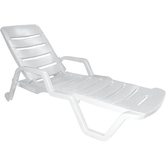 Adams Manufacturing Polypropylene Adjustable Chaise Lounge White