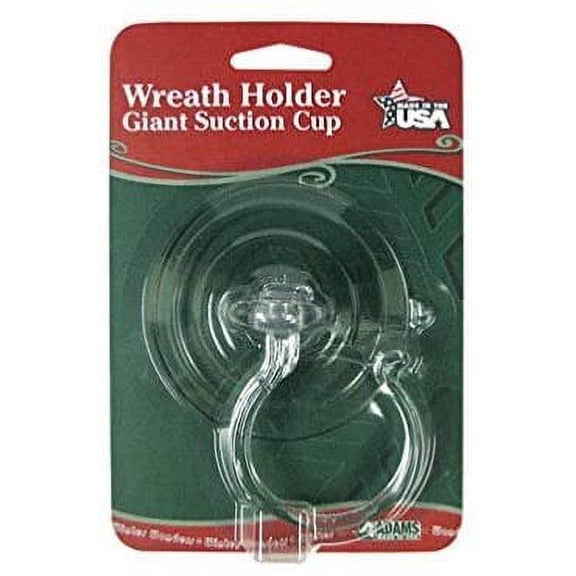 Adams Manufacturing Suction Cup Wreath Holder - Easy Set Up, Clear - Suction Mount