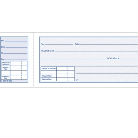 Adams 9641ABF Money Receipt Book- 1-part with tear-off stub-2.75x7.94- 50 per BK