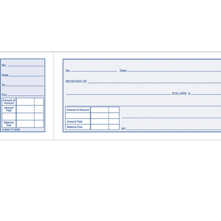 Adams Money Receipt Book With Stub, 5 15/16in. x 2 3/4in