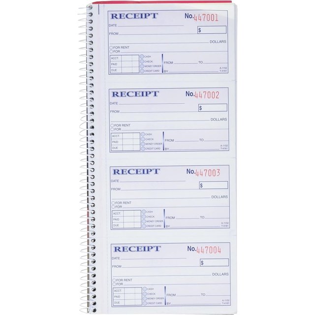 Adams Money and Rent Receipt Book, 2Part Carbonless, 51/4" x 11