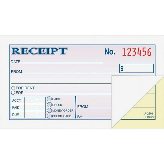 Adams Money/rent Receipt Books - 50 Sheet(s) - Tape Bound - 2 Part - 2.75" x 5.37" Form Size - White - Assorted Sheet(s) - 1 Each | Bundle of 5 Each