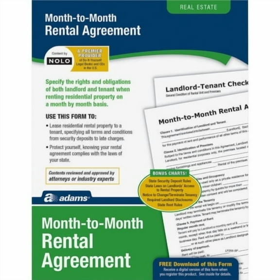 Adams Monthly Rental Agreement Legal Reference - 1 - PC - English, Spanish