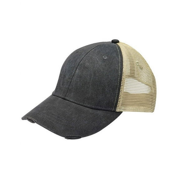 Adams OL102 Distressed Ollie Cap - Black Tan