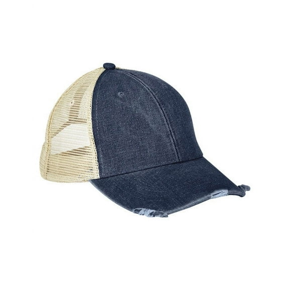 Adams OL102 Distressed Ollie Cap - Dark Denim Tan