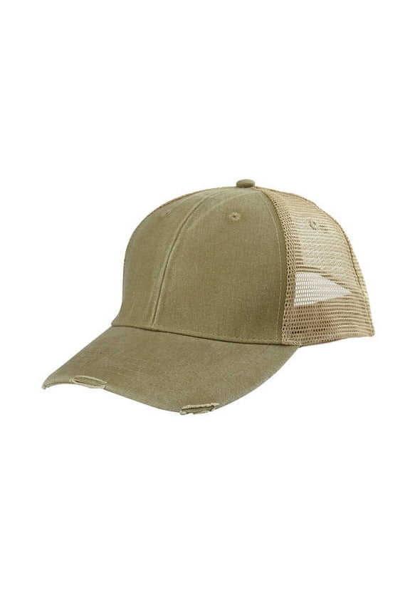 OL102 Distressed Ollie Cap - Khaki Tan