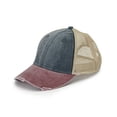 thumbnail image 1 of Adams OL102 Distressed Ollie Cap - Navy Burgundy Tan, 1 of 2