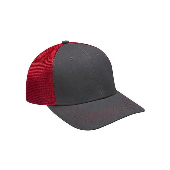Adams PR102 Brushed Cotton Soft Mesh Trucker Cap - Red