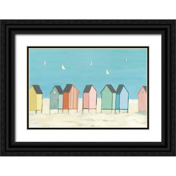 Adams, Phyllis 18x13 Black Ornate Wood Framed with Double Matting Museum Art Print Titled - Cabanas I Pastel